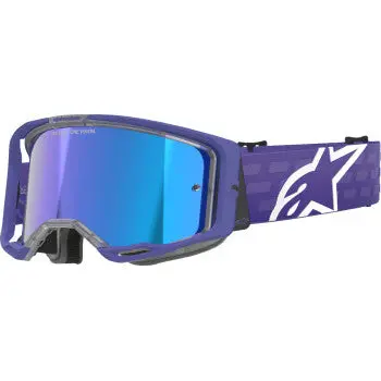 Alpinestars Goggles Vision 8 Goggle - Corp - Purple - Blue Mirror Lens 5101625-3116 1