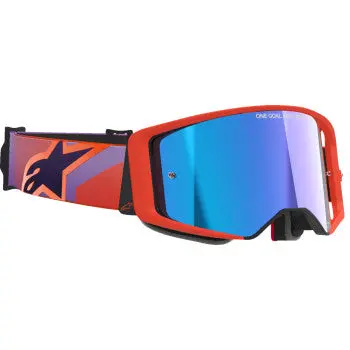 Alpinestars Goggles Supertech Vision Goggle - Corp - Hot Coral Purple - Blue Mirror Lens 5100326-414 1