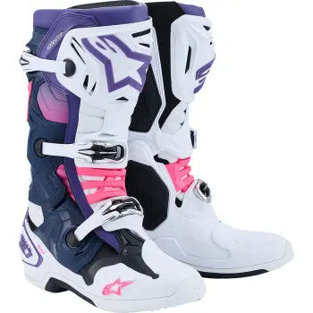 Alpinestars Tech 10 Boots - White/Violet/Navy/Pink Fluorescent - Us 9 / Eu 43 2010020-2780-9 1