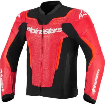 Alpinestars Jacket Lthr Gp Force Air Flo Rd/Rd Fl 48 3100326-3155-48 1