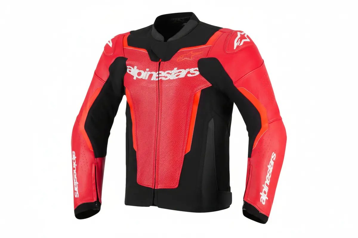 In Stock Open Box Alpinestars Jacket Lthr Gp Force Air Flo Rd/Rd Fl 56 3100326-3155-56 1