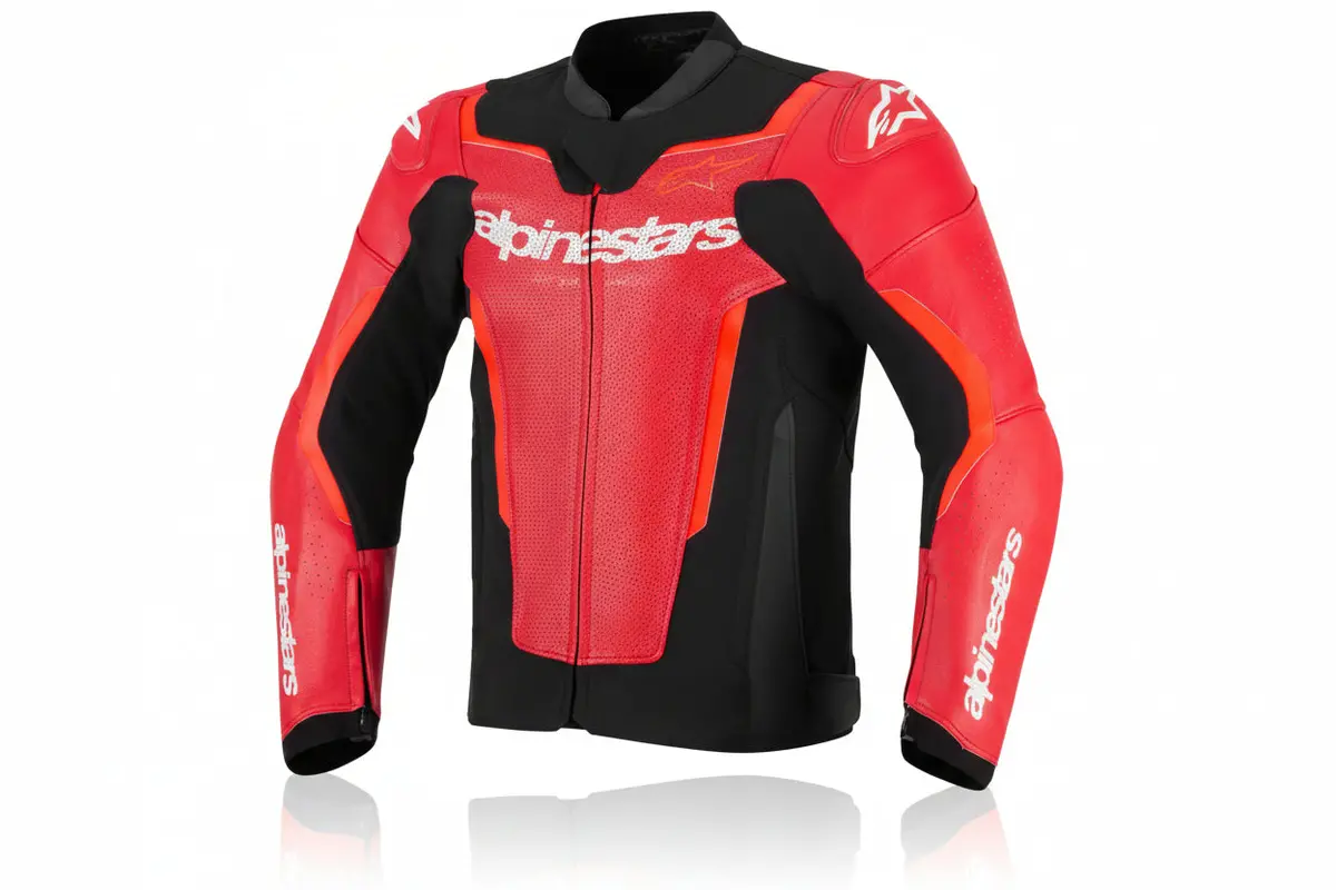 In Stock Open Box Alpinestars Jacket Lthr Gp Force Air Flo Rd/Rd Fl 52 3100326-3155-52 1