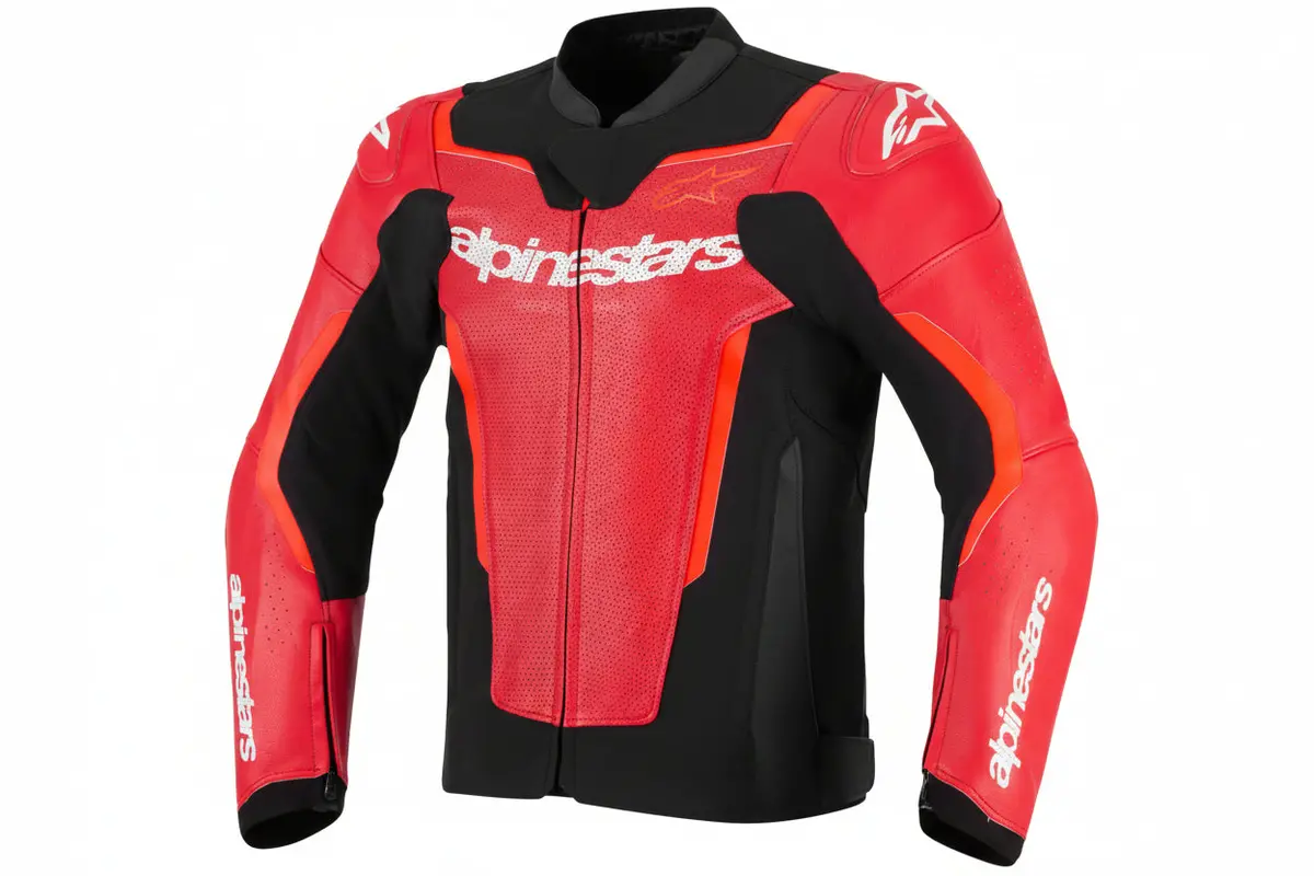 In Stock Open Box Alpinestars Jacket Lthr Gp Force Air Flo Rd/Rd Fl 50 3100326-3155-50 1