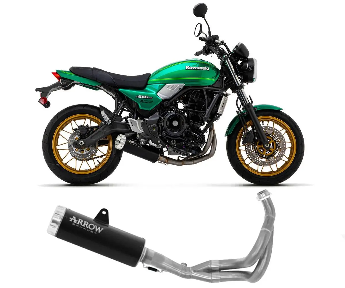 74510Rbnw Arrow Rebel Full System Nichrome Dark Exhaust Kawasaki Z650rs 2022-2024 Rear Cap In Aluminium Polish&Nbsp; 1