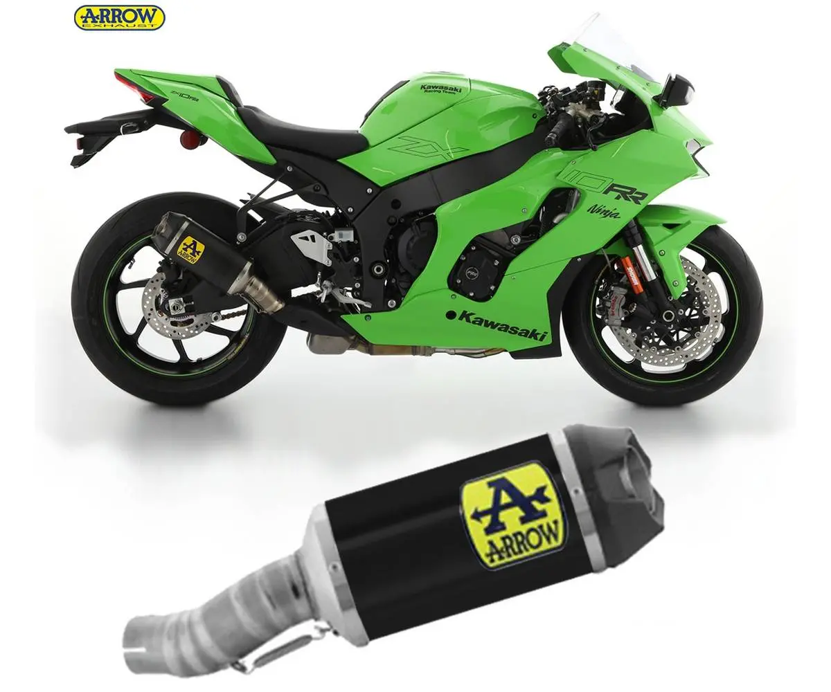 Arrow Homologated Alu. Dark Indy Race Silencer  Kawasaki Zx-10Rr 21-25 71928Akn 1