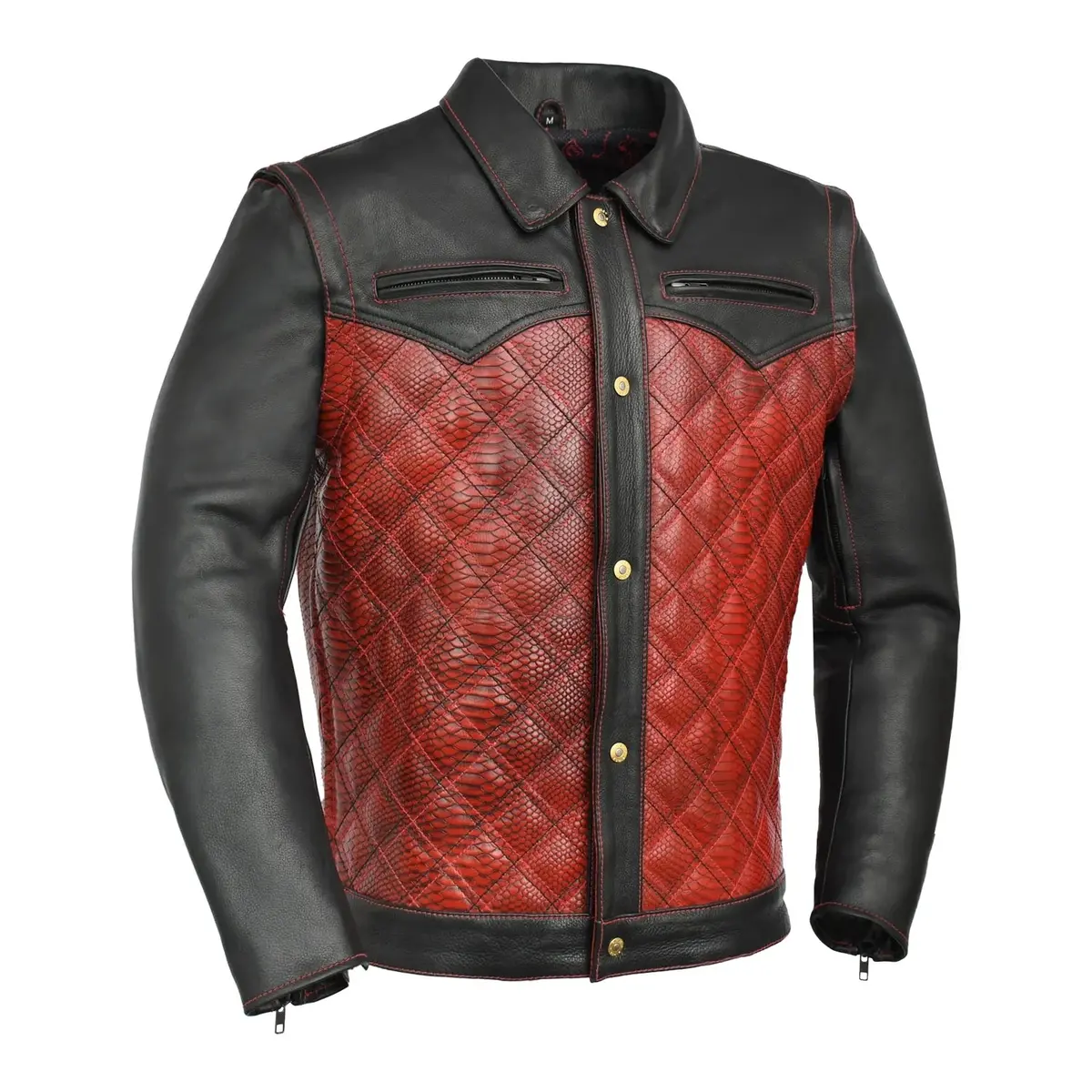 Redstrike Men’S Motorcycle Leather Jacket 1