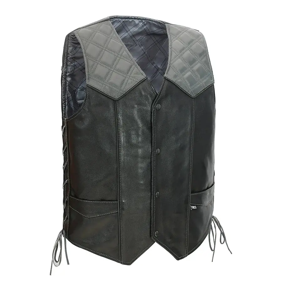 Hammer Down Men's Western Style Leather Biker Vest 1