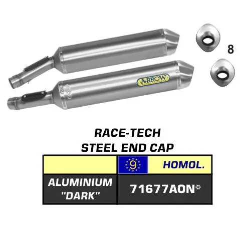 Arrow Aprilia Rsv 1000 R '04/05-Tuono 1000 '06 Aluminium Black Silencer 71677Aon 1