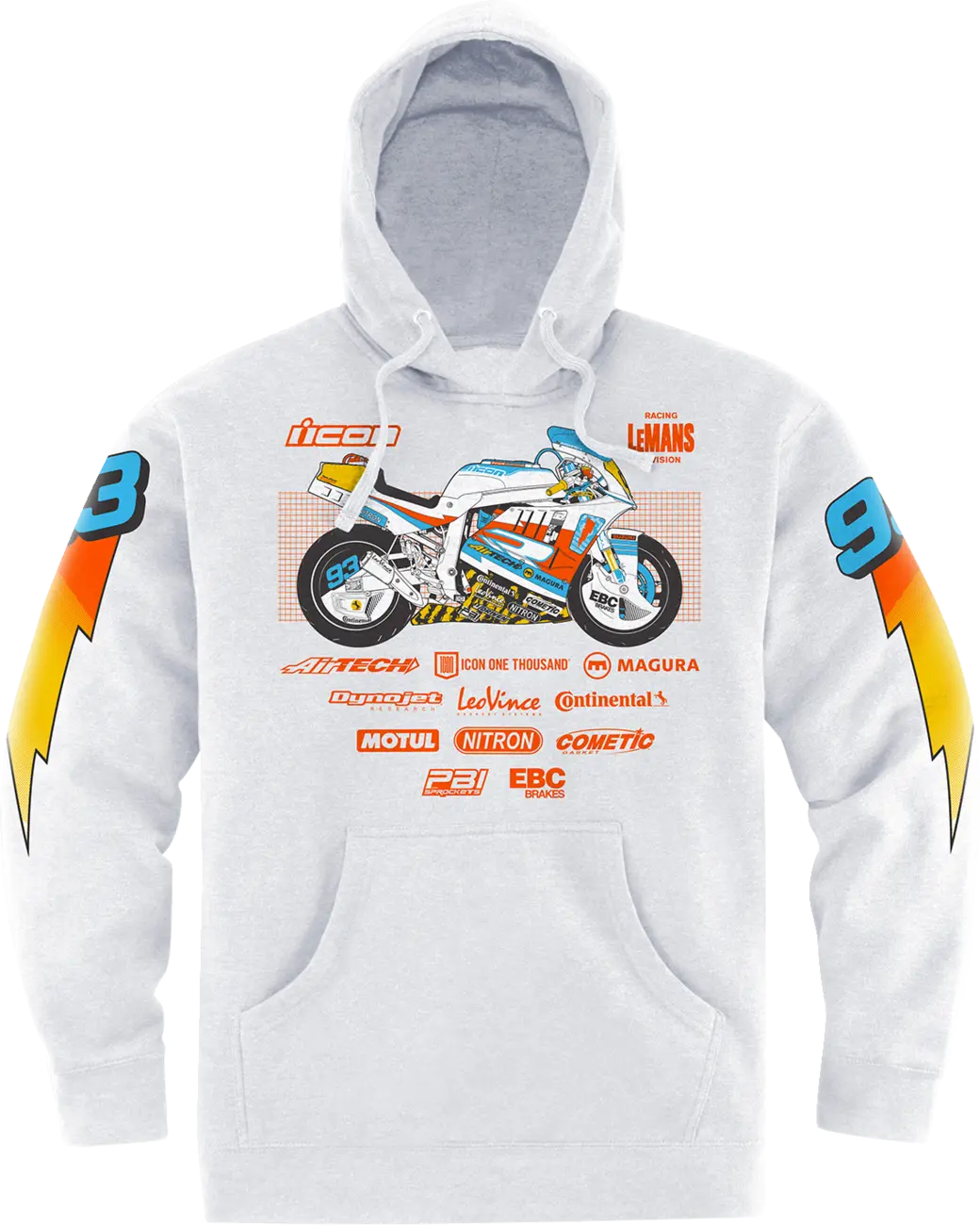 Icon Gixxer Johnny Hoodie - White - 2Xl 3050-6894 1
