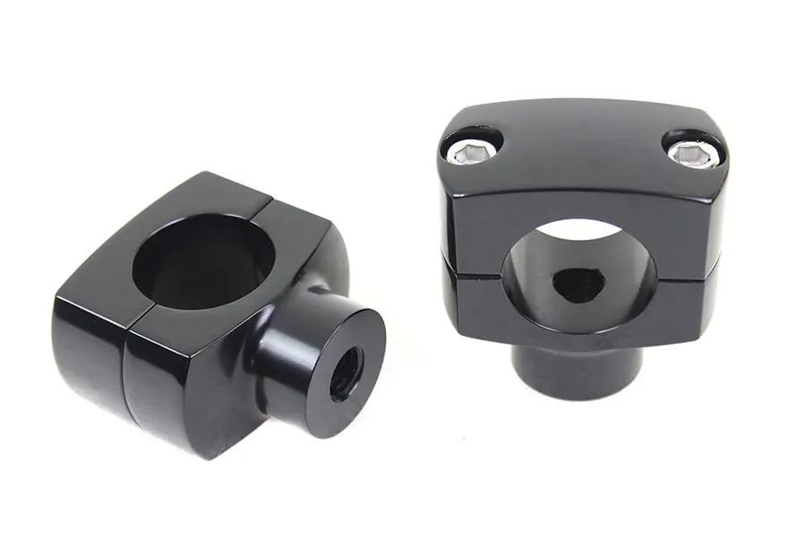 1-1/4 Inch Shorty Riser Set Black - V-Twin Mfg. 1