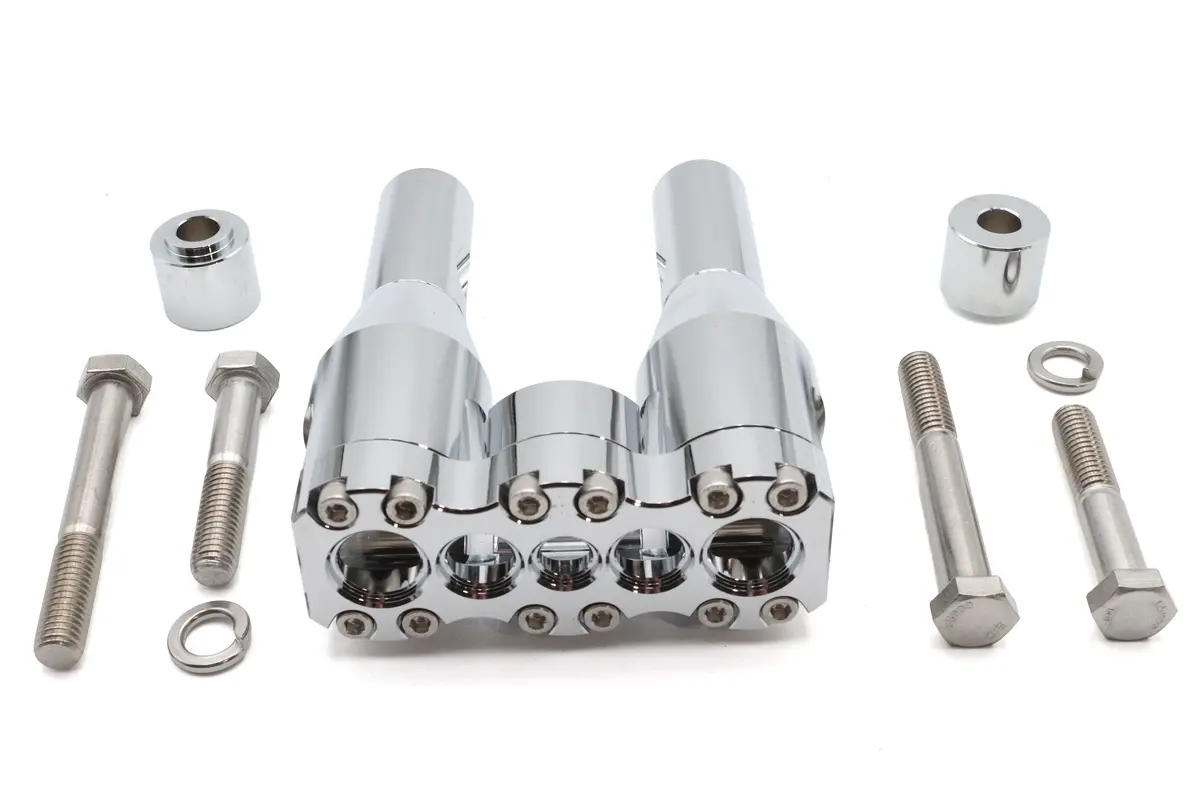 Wyatt Gatling 6 Inch Baron Style Riser Set Chrome - V-Twin Mfg. 1