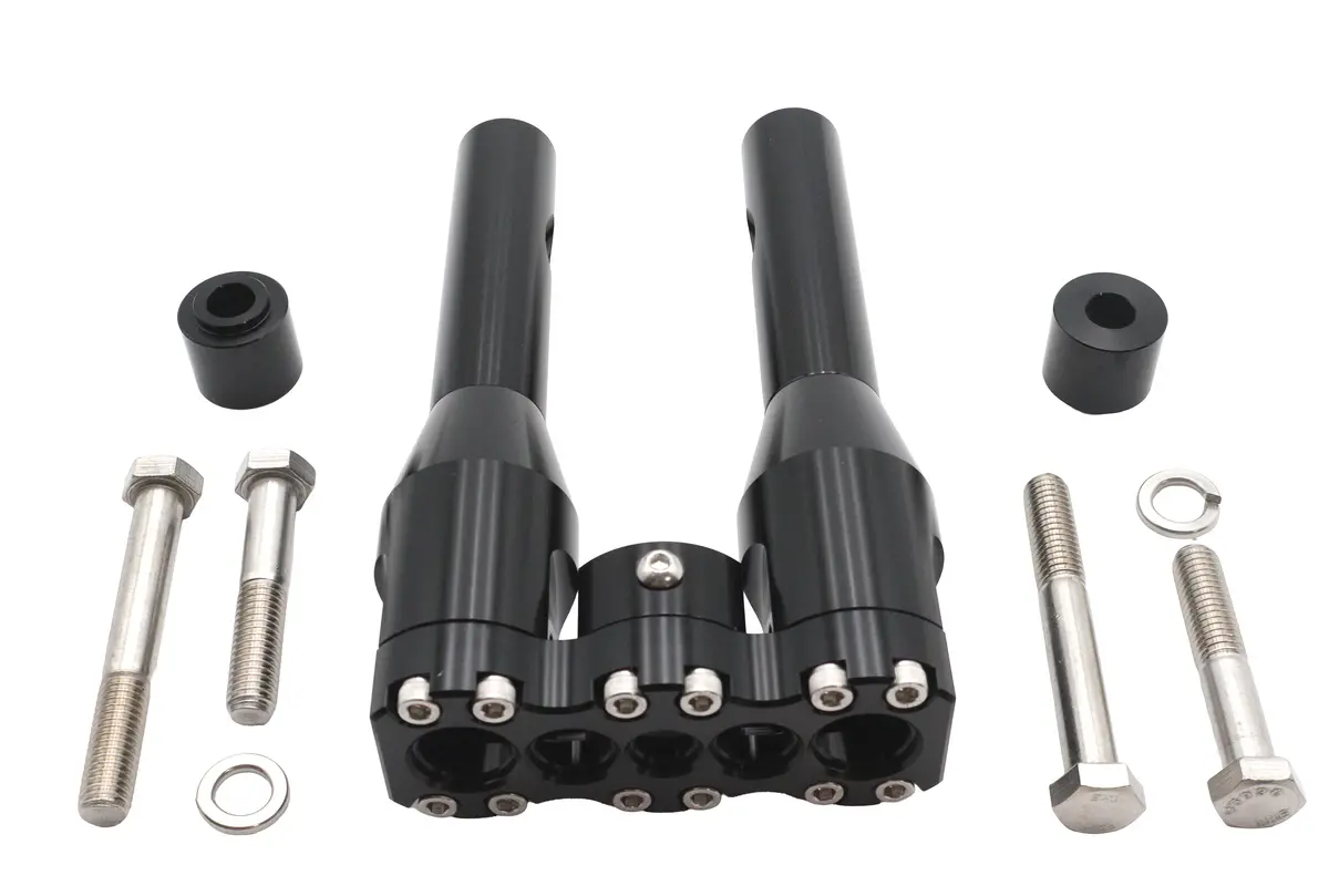 Wyatt Gatling 8 Inch Baron Style Riser Set Black - V-Twin Mfg. 1