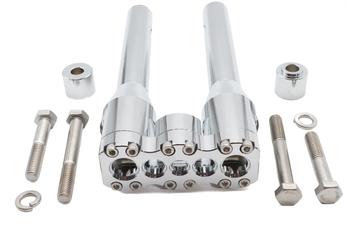 Wyatt Gatling 10 Inch Baron Style Riser Set Chrome - V-Twin Mfg. 1