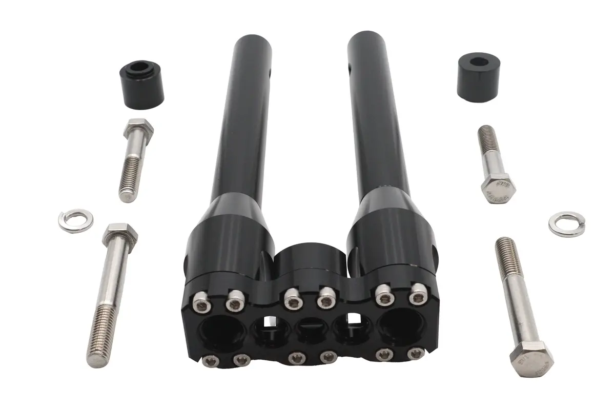 Wyatt Gatling 12 Inch Baron Style Riser Set Black - V-Twin Mfg. 1