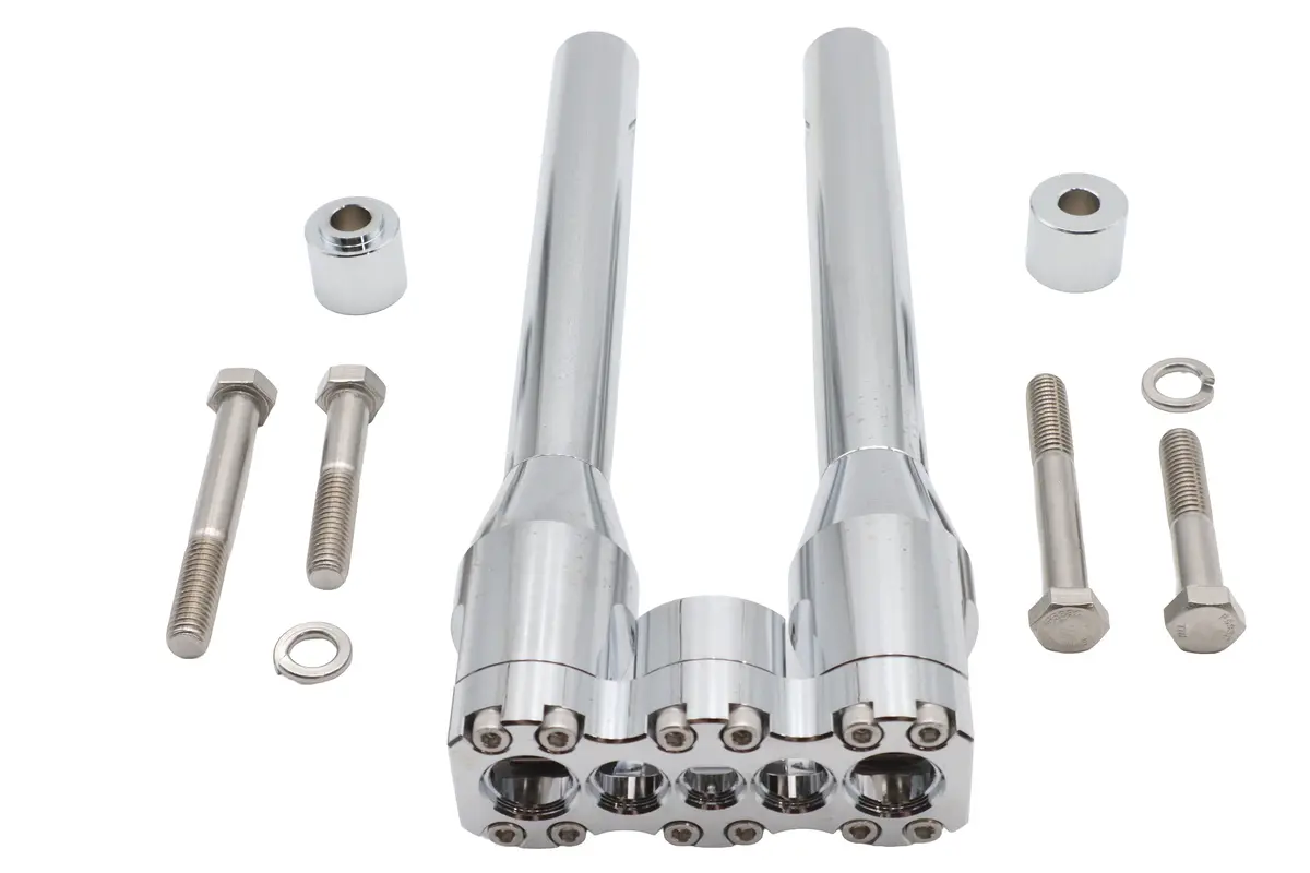 Wyatt Gatling 12 Inch Baron Style Riser Set Chrome - V-Twin Mfg. 1