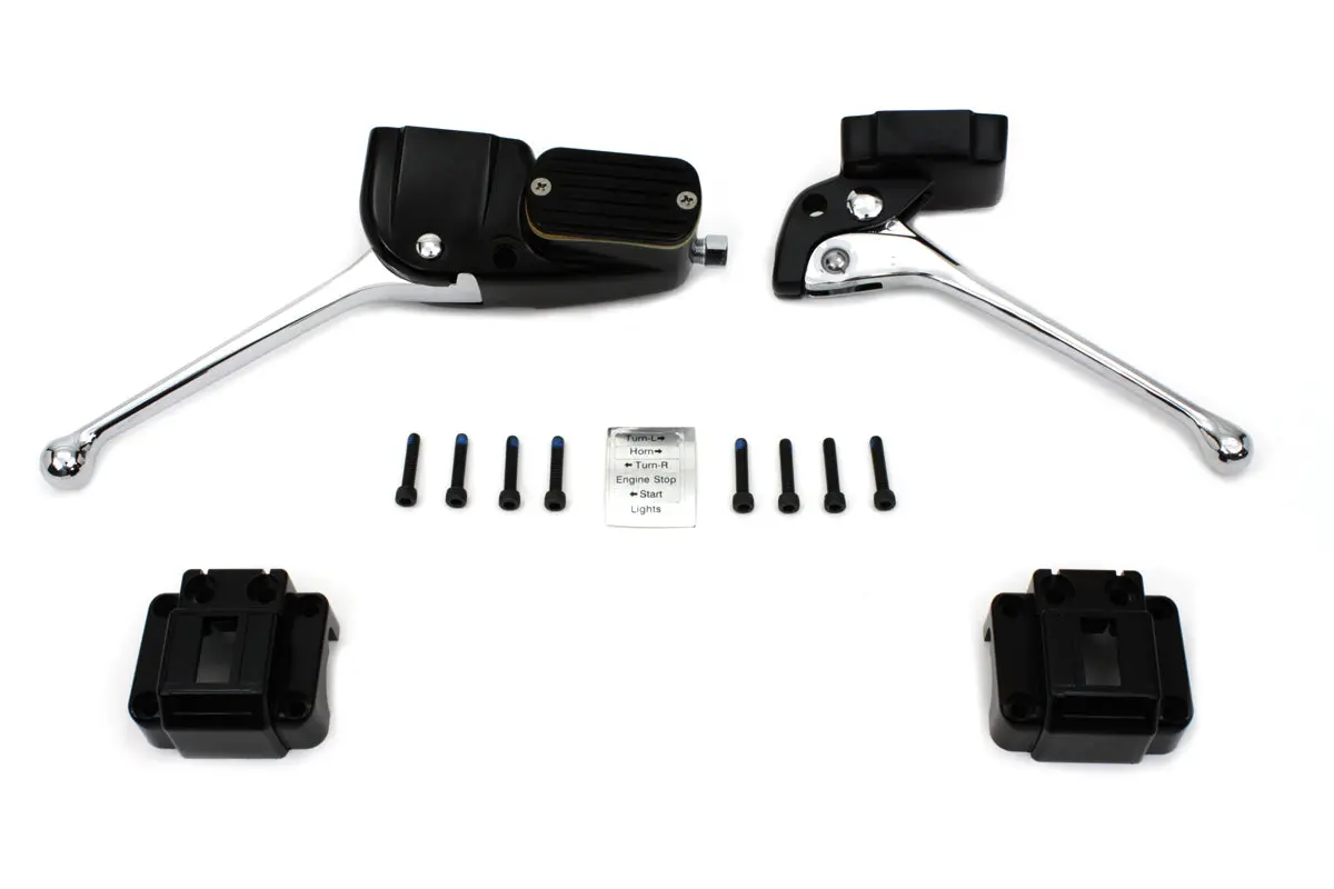 Black Handlebar Master Cylinder And Clutch Lever Assembly - V-Twin Mfg. 1