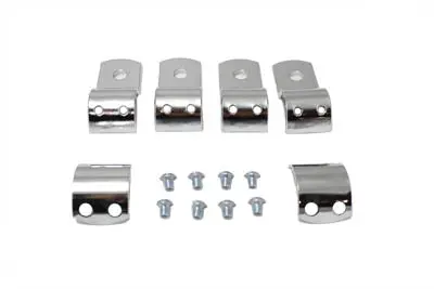 Chrome 1-1/8 Inch Footpeg Mount Clamp Set - V-Twin Mfg. 1