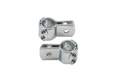 Chrome 1 Inch Footpeg Mount Clamp Set - V-Twin Mfg. 1