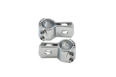 Chrome 1 Inch Footpeg Mount Clamp Set - V-Twin Mfg. 1