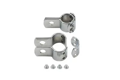 Chrome 1-1/8 Inch Footpeg Mount Clamp Set - V-Twin Mfg. 1