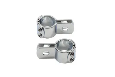 Chrome 1-1/4 Inch Footpeg Mount Clamp Set - V-Twin Mfg. 1
