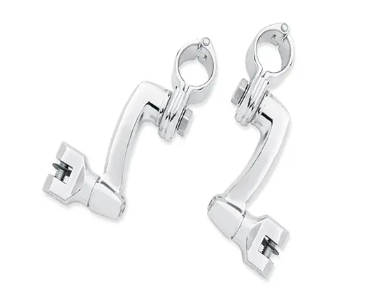 360° Adjustable Passenger Footpeg Mount Kit Chrome - V-Twin Mfg. 1
