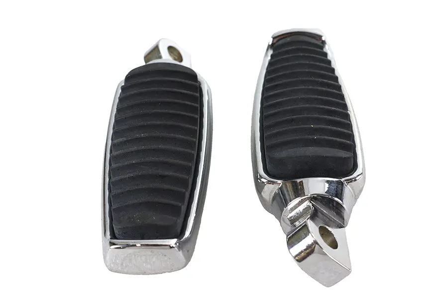 Chrome Footpeg Set With Rubber Inlay - V-Twin Mfg. 1