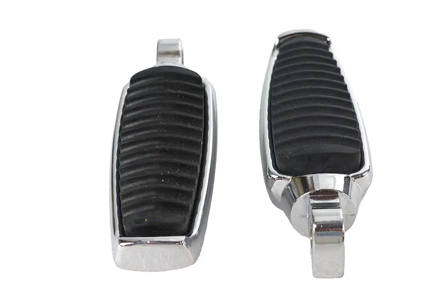 Chrome Footpeg Set With Rubber Inlay - V-Twin Mfg. 1