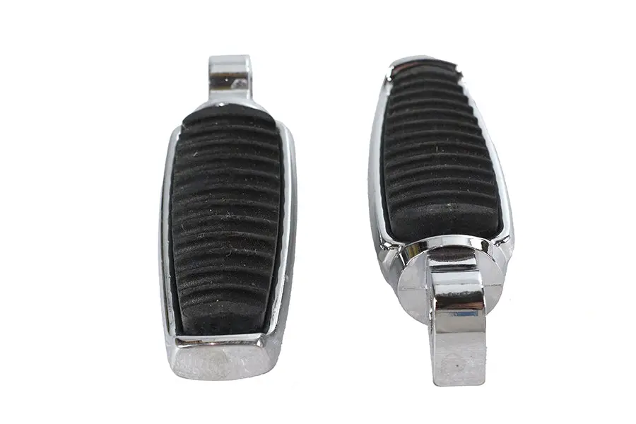 Chrome Footpeg Set With Rubber Inlay - V-Twin Mfg. 1