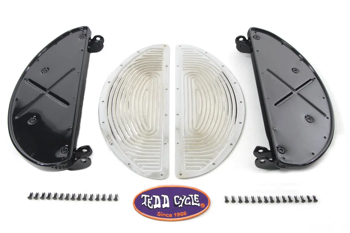 Half Moon Footboard Set Black - V-Twin Mfg. 1