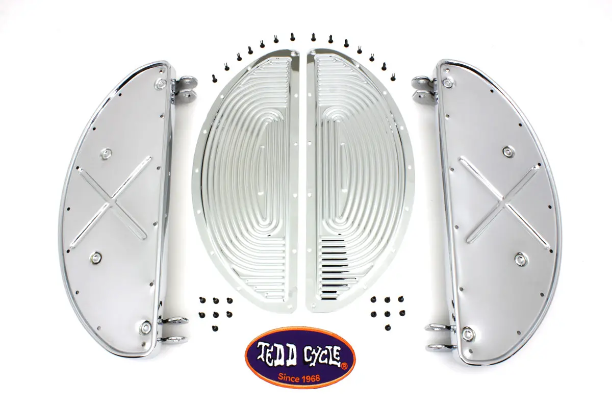 Half Moon Footboard Set Chrome - V-Twin Mfg. 1