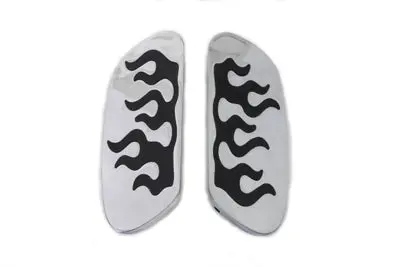 Passenger Footboard Set With Flame Design - V-Twin Mfg. 1