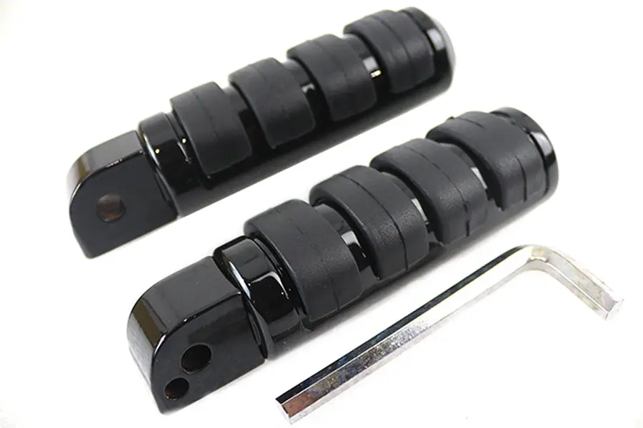 Passenger Iso Footpeg Set Black - V-Twin Mfg. 1