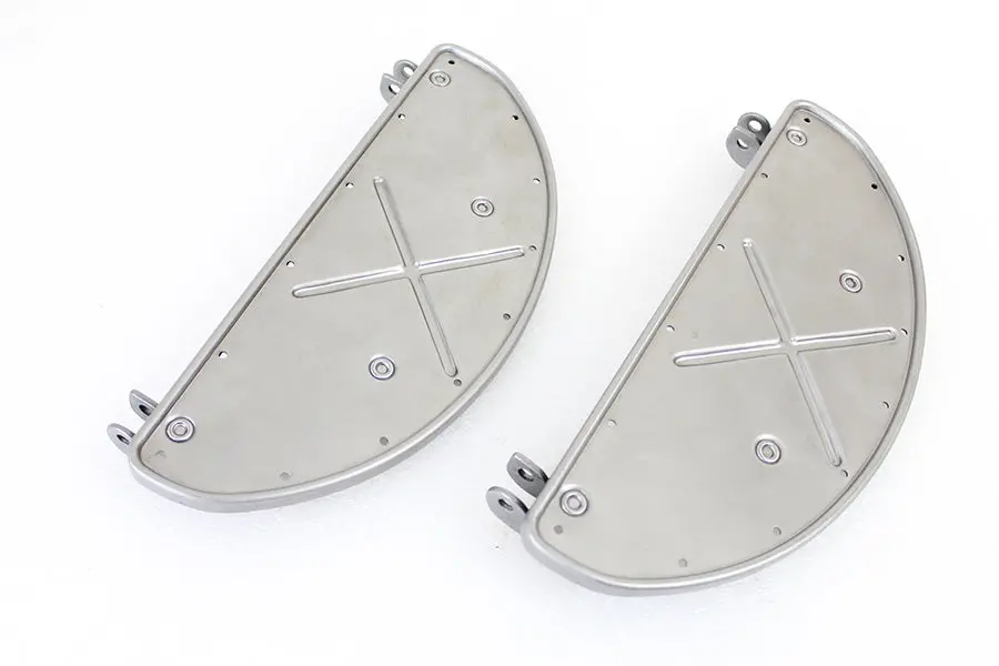 Half Moon Footboard Set Raw - V-Twin Mfg. 1