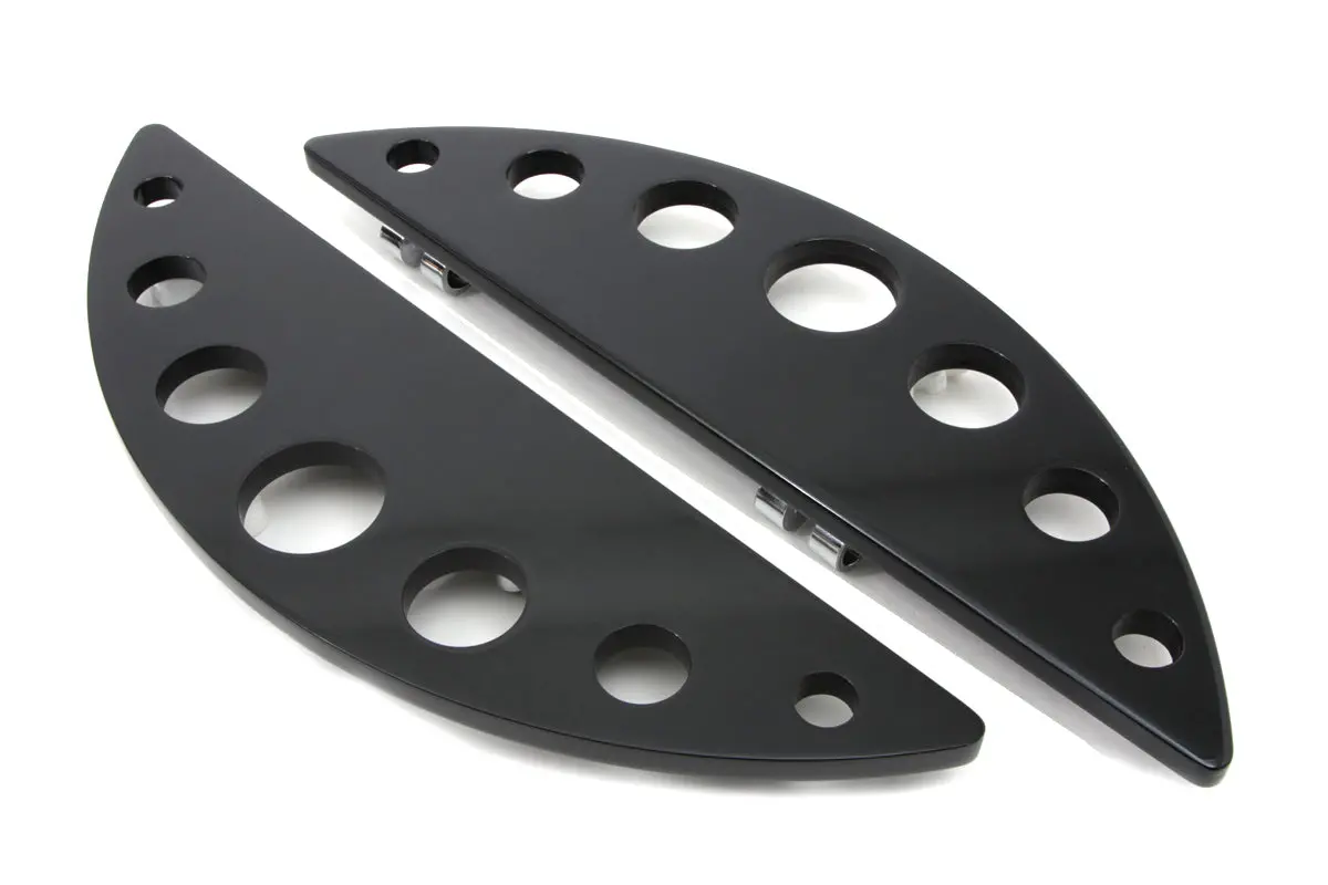 Driver Black Half Moon Footboard Set With Holes - V-Twin Mfg. 1
