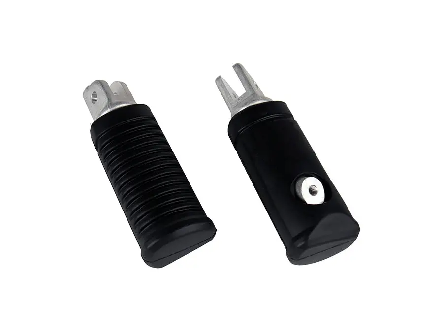 Round Style Driver Footpeg Set Natural Alloy - V-Twin Mfg. 1