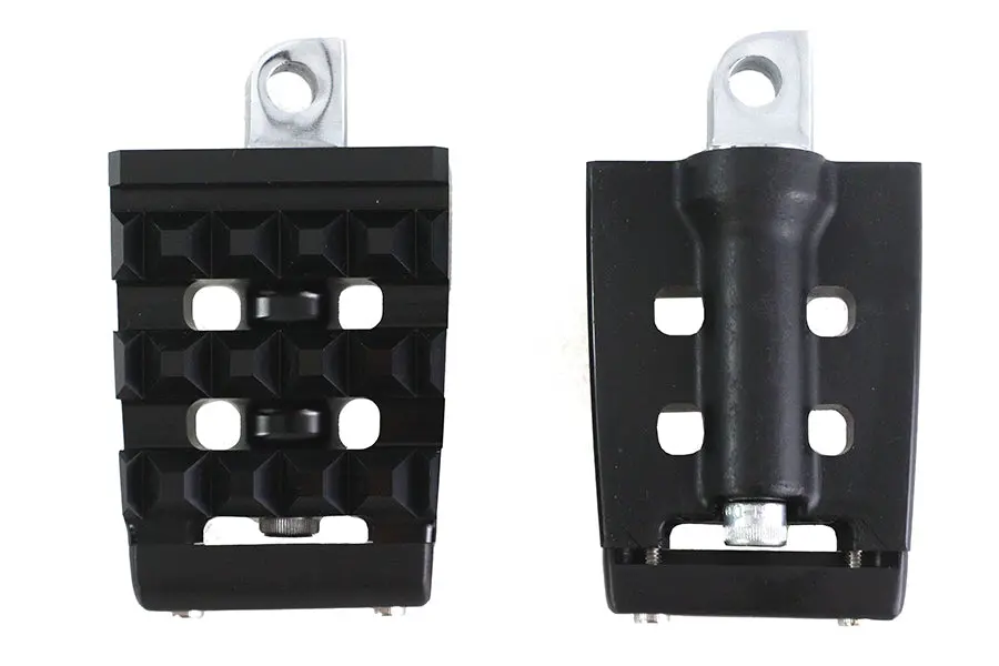 Grate Style Passenger Footpeg Set Black - V-Twin Mfg. 1