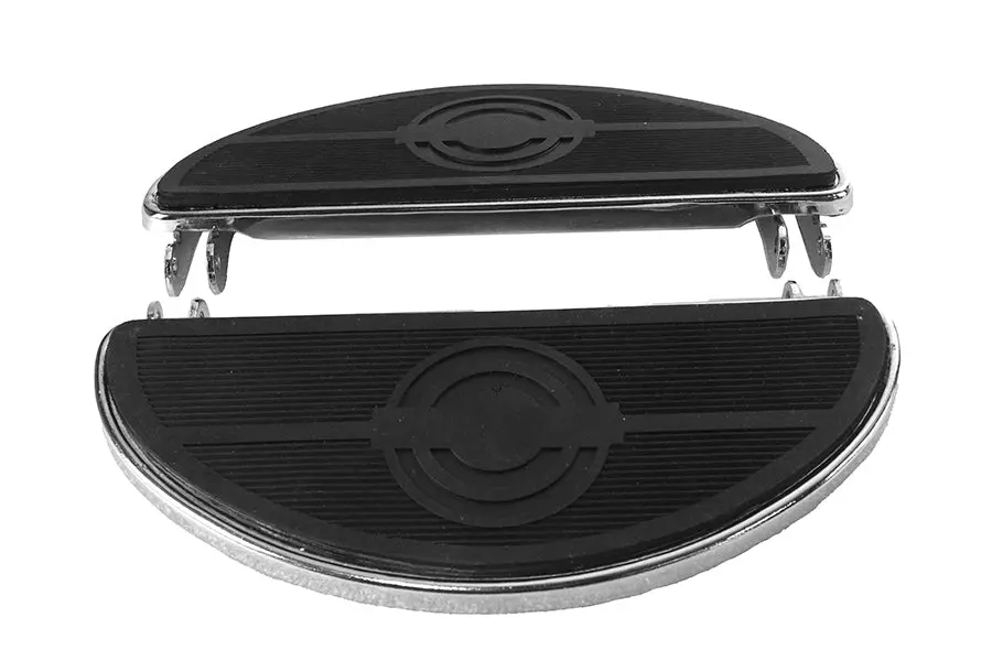 Driver 'D' Shape Footboard Set Chrome - V-Twin Mfg. 1