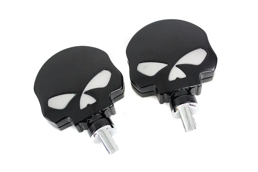 Skull Highway Footpeg Set Black - V-Twin Mfg. 1