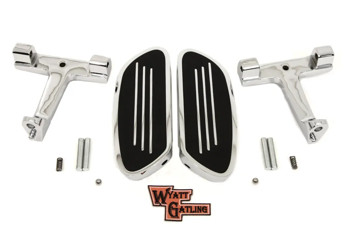 Wyatt Gatling Chrome Passenger Footboard Kit - V-Twin Mfg. 1