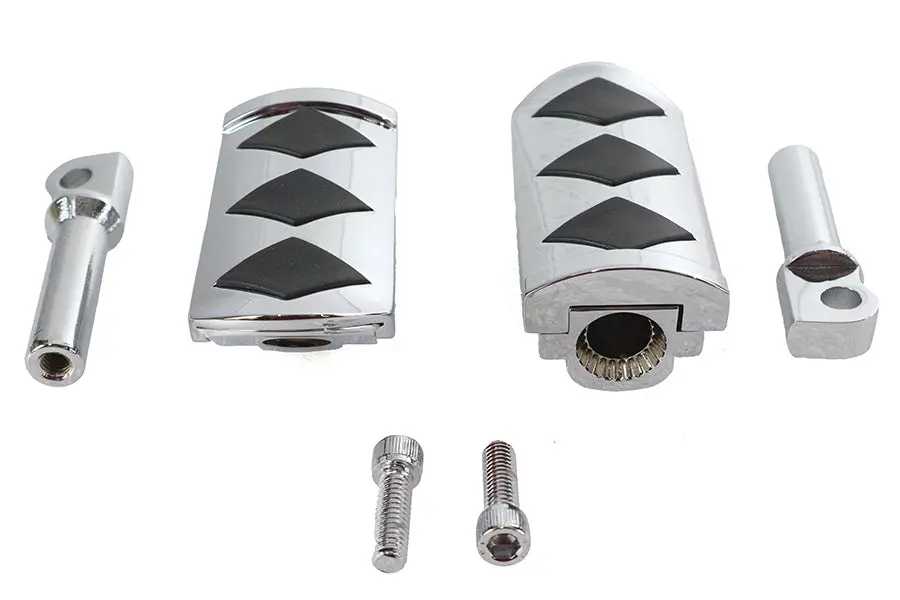 Diamond Style Adjustable Footpeg Set Chrome - V-Twin Mfg. 1