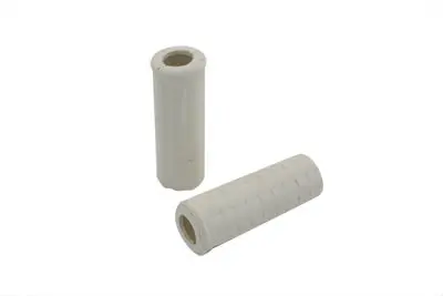 Replica White Waffle Grip Set With Plug Hole - V-Twin Mfg. 1