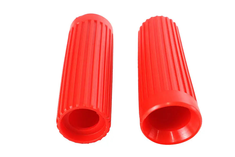 Replica Rib Style Grip Set Red - V-Twin Mfg. 1