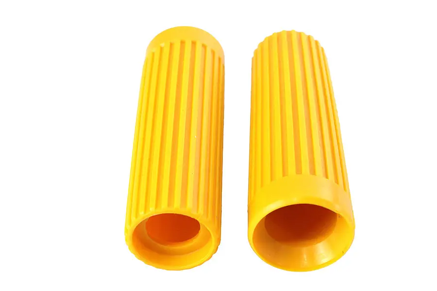 Replica Rib Style Grip Set Yellow - V-Twin Mfg. 1