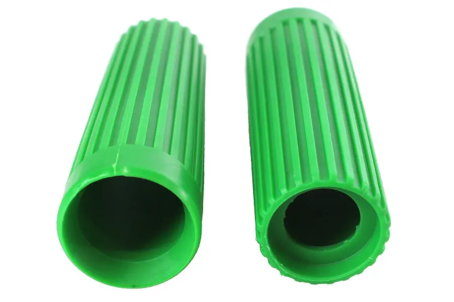 Replica Rib Style Grip Set Green - V-Twin Mfg. 1