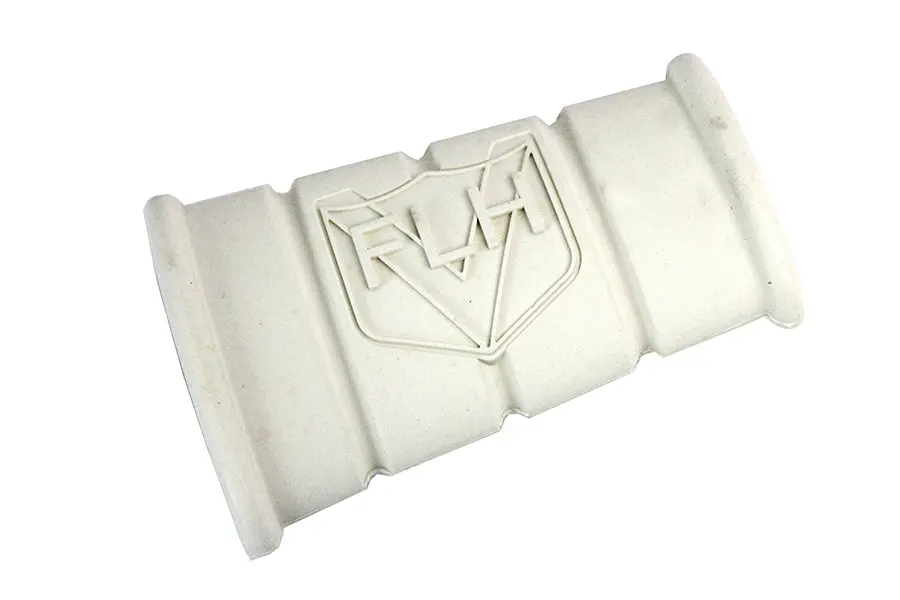 White Rubber Kick Starter Pedal With Flh Logo - V-Twin Mfg. 1