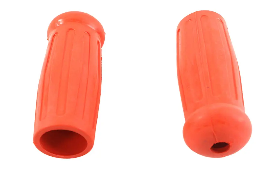 Replica Short Stock Handlebar Grip Set Orange - V-Twin Mfg. 1