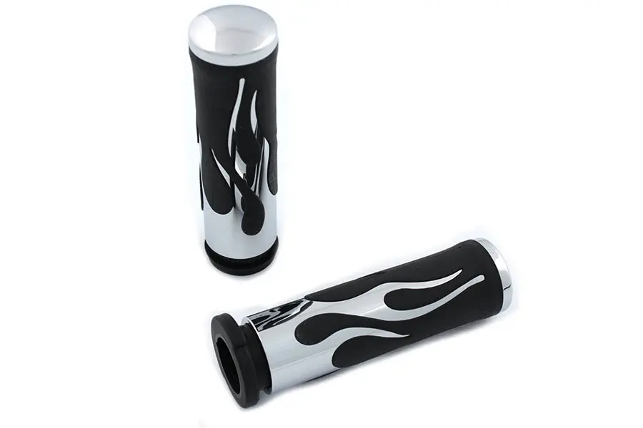 Throttle By Wire Flame Style Grip Set - V-Twin Mfg. 1