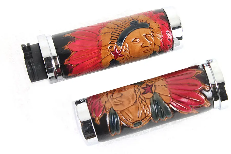 Indian Grip Set With Chrome Ends - V-Twin Mfg. 1