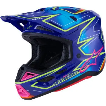Alpinestars Sm7 Helmet - Cast - Gloss/Blue/Pink/Yellow Fluo - Large 8302626-7254-L 1